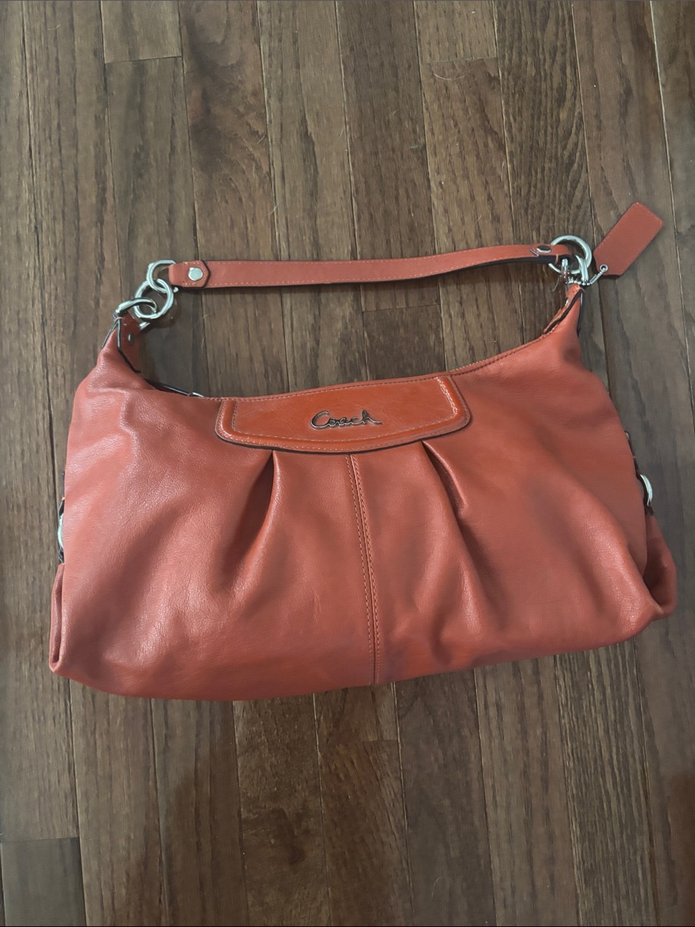 Coach Burnt Salmon Leather Shoulder Hobo